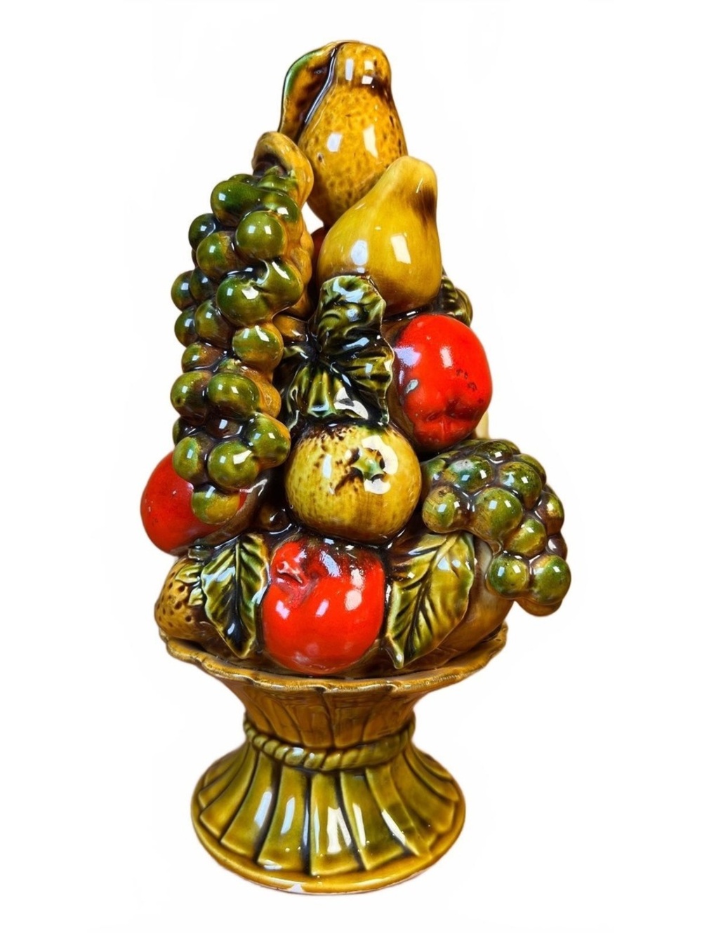 Vintage Ardco Harvest Ceramic Fruit Basket Centerpiece